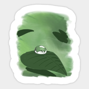 droplet on a leaf Sticker